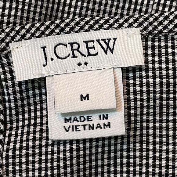 J Crew Women's Black and White Plaid Blouse Top SZ/ M - Picture 14 of 16
